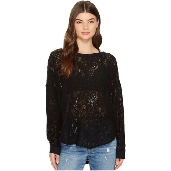 Free People‎ Not Cold in This sweater Black Sz Small - Picture 1 of 9